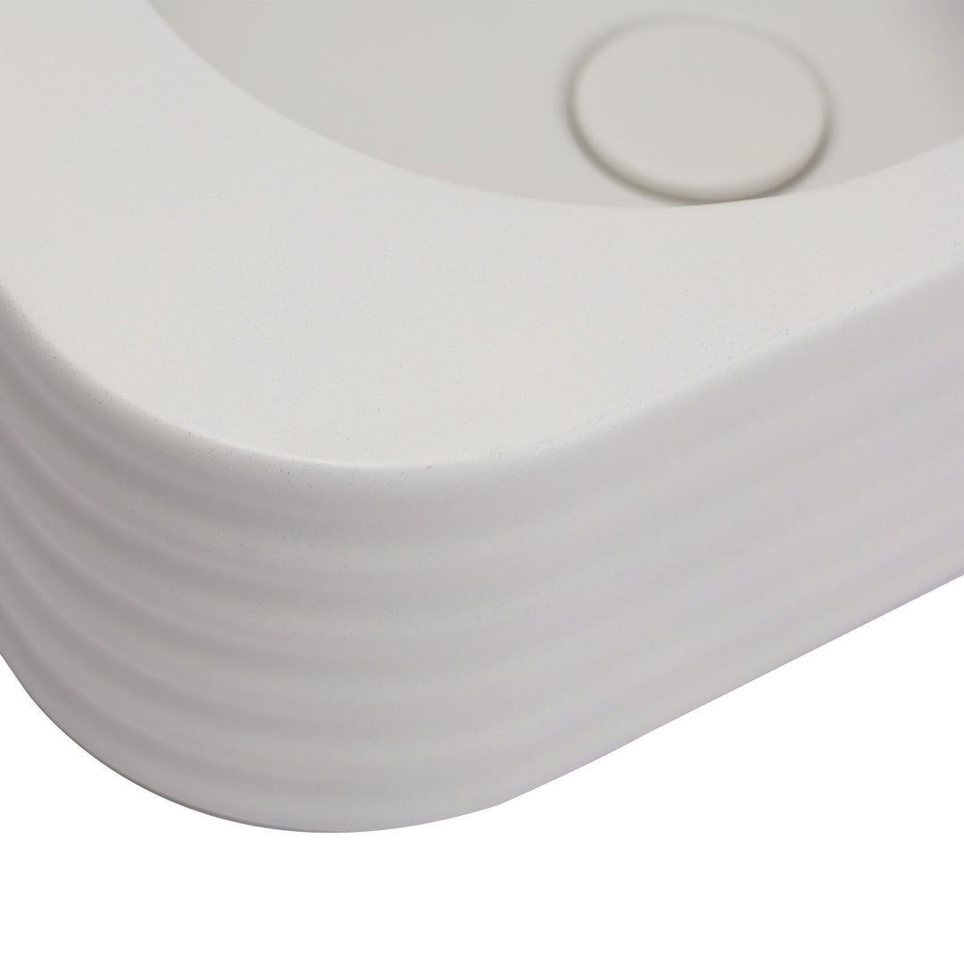 VIVO 45 Concrete D-Shape Wall-Hung Basin-Gray White