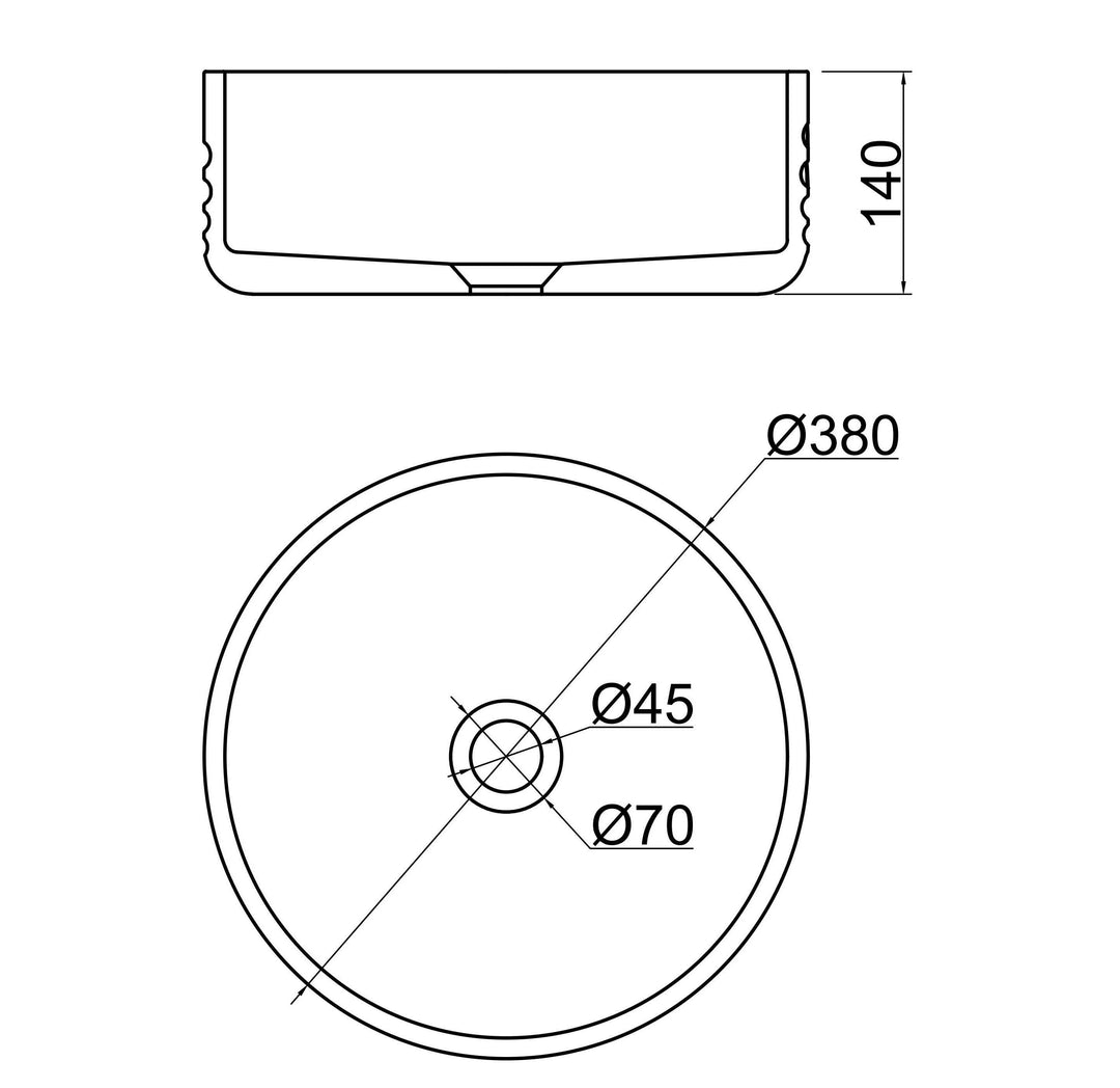 VIVO 38 Concrete Round Countertop Basin - Light Green