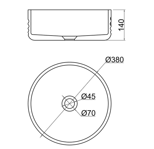 VIVO 38 Concrete Round Countertop Basin - Light Green
