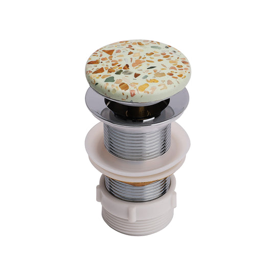 VIVO 39 Concrete Round Countertop Basin - Green Terrazzo