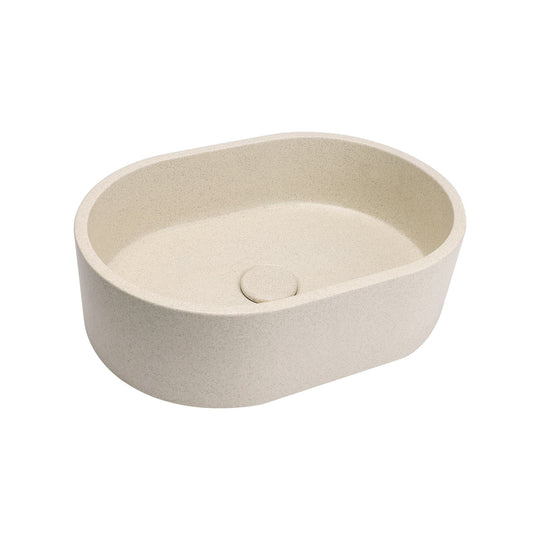 VIVO 40 Concrete Oval Countertop Basin - Grit Yellow