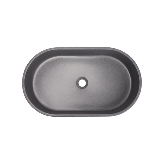 VIVO 60 Concrete Oval Countertop Basin - Light Grey Sandstone