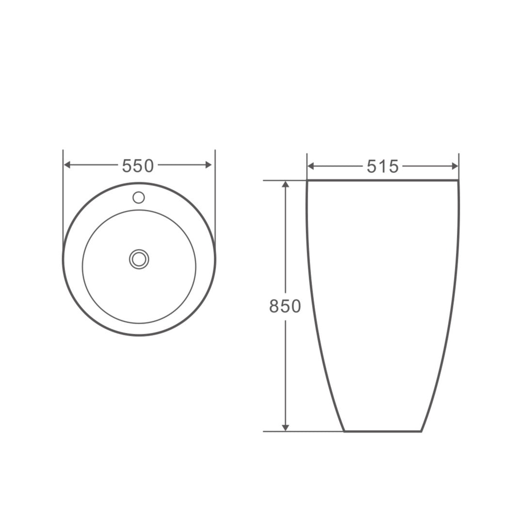 Zento 55 Freestanding Oval Pedestal Basin