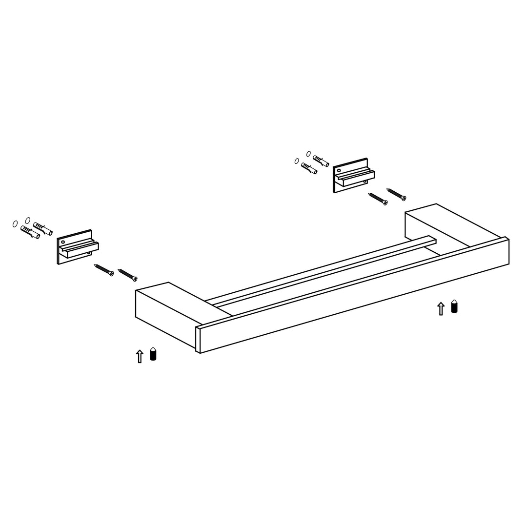 ZEN Series Double Towel Bar 24” – Matt Chrome